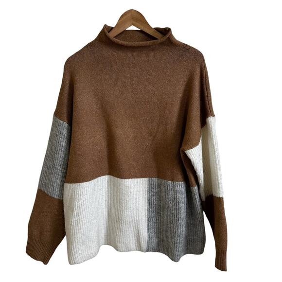 Vici women’s sweater‎ large tan cream - Picture 1 of 8